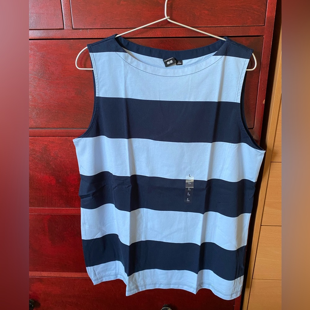 Uniqlo marimekko Blue and dark blue Striped Tank Top